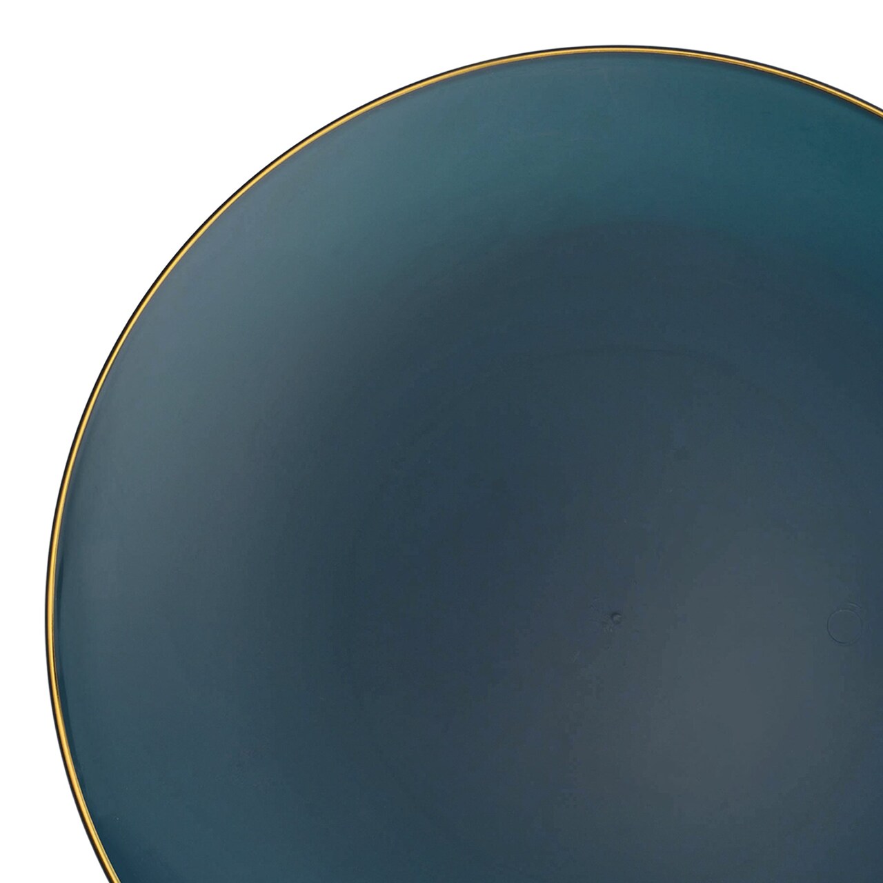 Navy with Gold Rim Organic Round Disposable Plastic Dinner Plates - 10.25" (120 Plates)